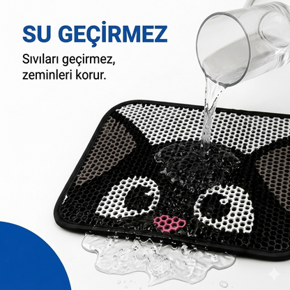 Desenli Elekli Kedi Tuvalet Önü Paspası 60x45 cm