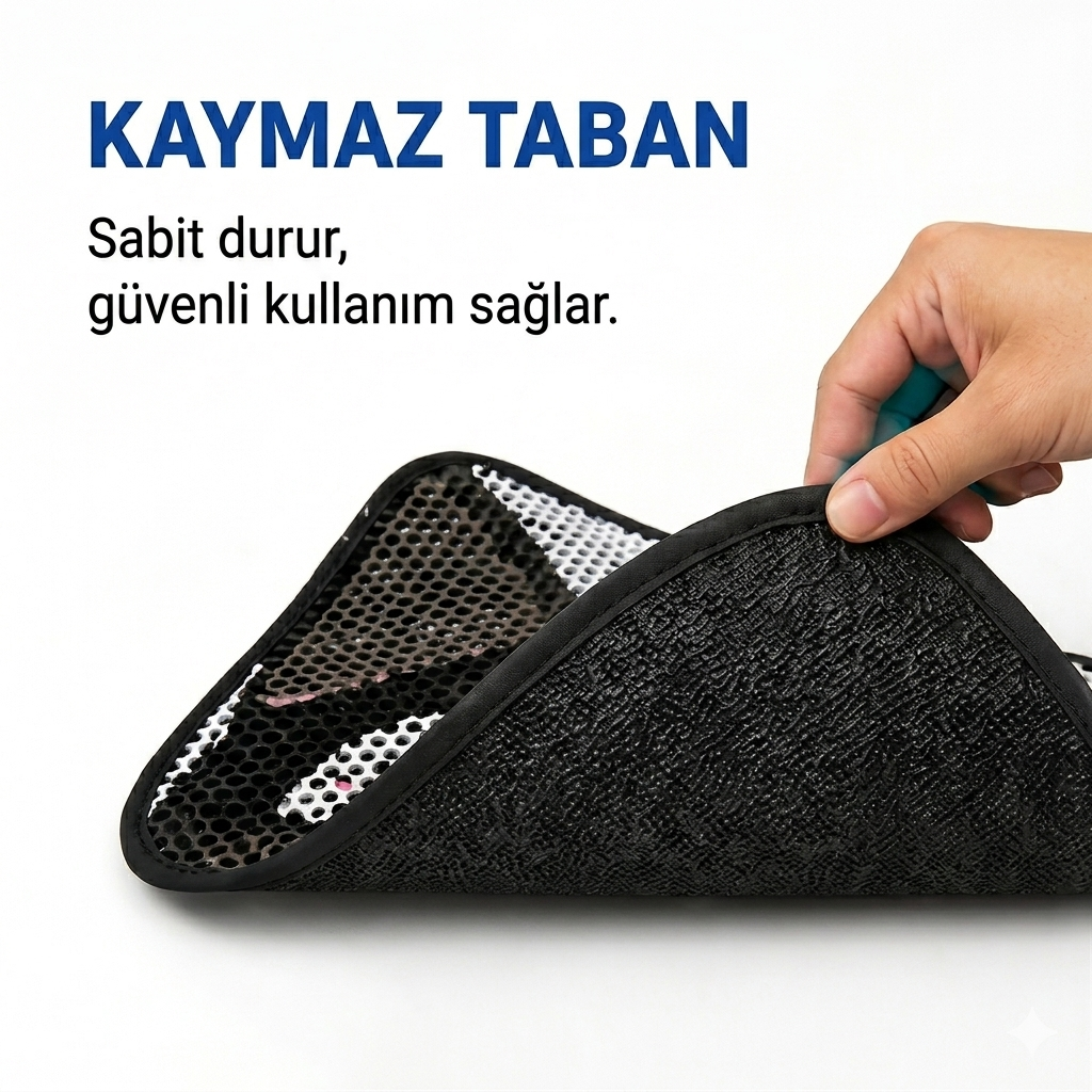 Desenli Elekli Kedi Tuvalet Önü Paspası 60x45 cm