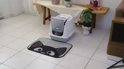 Desenli Elekli Kedi Tuvalet Önü Paspası 60x45 cm